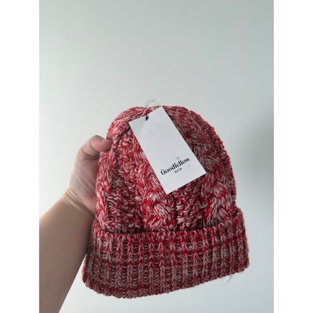 Goodfellow Men's Beanie – Red & White Knit – NWT - Picture 2 of 3
